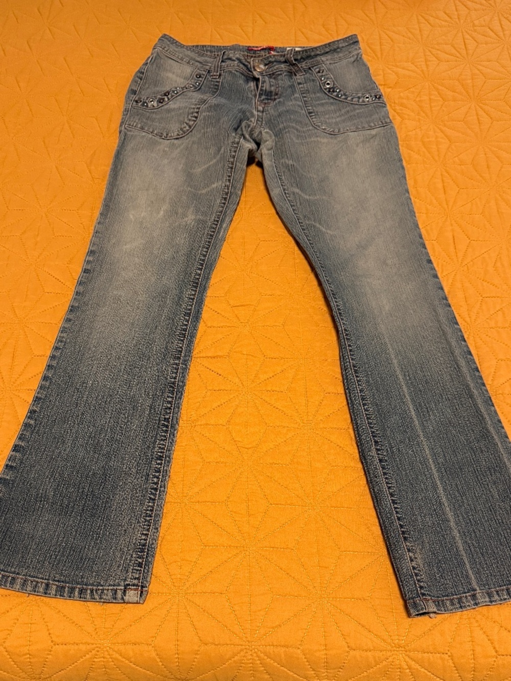 Unionbay Juniors Size 9 Y2K Studded Bootcut Flare Jeans